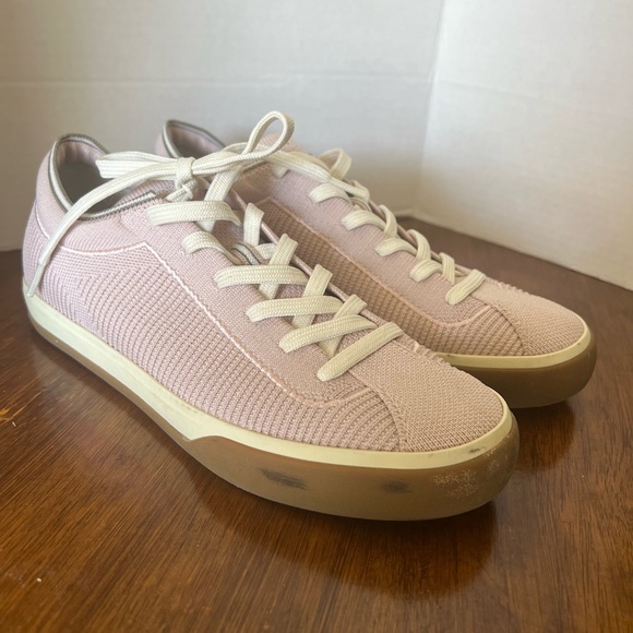 Rothy’s The Lace Up Sneakers Lilac Knit Women 8 Lace Up Casual Shoes Pink Purple - Picture 2 of 7